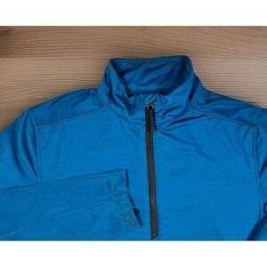 Obermeyer Flex 1/4 Zip Pullover BaseLayer Men M Teal Stretch Long Sleeve
